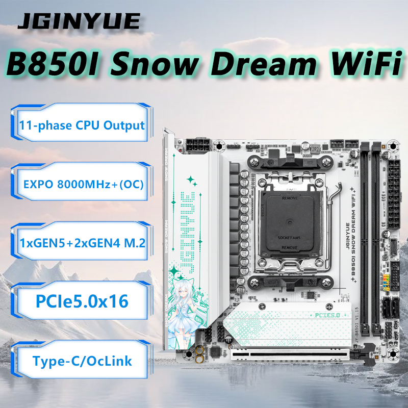 Материнская плата JGINYUE B850 – обзор и цена Nas Motherboard 8 Sata Mini Itx