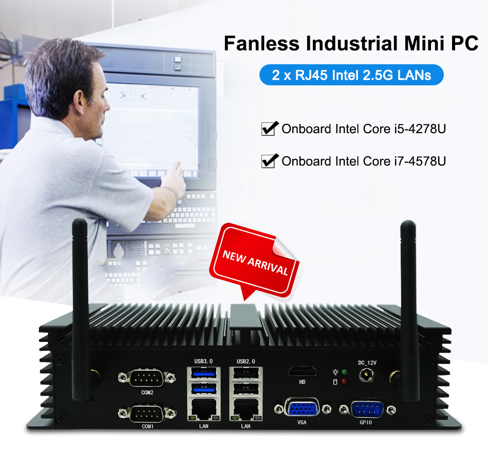 Встроенный безвентиляторный ПК – обзор и цена Fanless Industrial Pc Rs485 Core I7