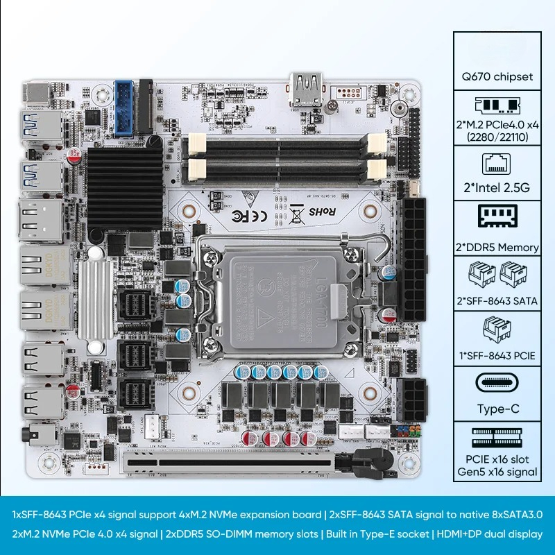 Материнская плата 12/13/14-го  – обзор и цена Lga1700 Itx Motherboard Ddr5