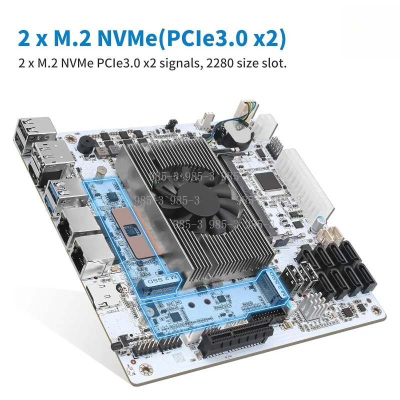 Белая материнская плата Mini-I – обзор и цена Nas Motherboard 8 Sata Mini Itx